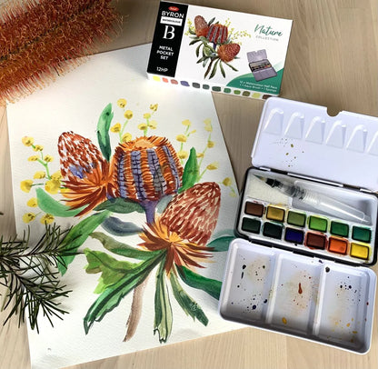 Jasart Byron Watercolour Nature Half Pan Pocket Set Of 12