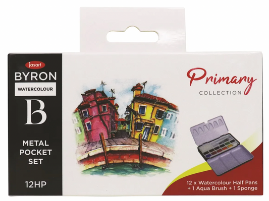 Jasart Byron Watercolour Primary Half Pan Pocket Set Of 12