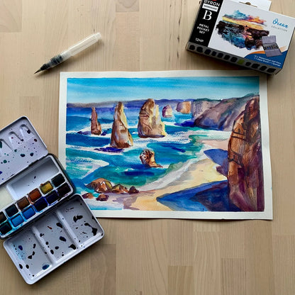 Jasart Byron Watercolour Ocean Half Pan Pocket Set Of 12