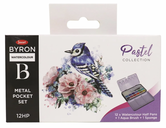 Jasart Byron Watercolour Pastel Half Pan Pocket Set Of 12