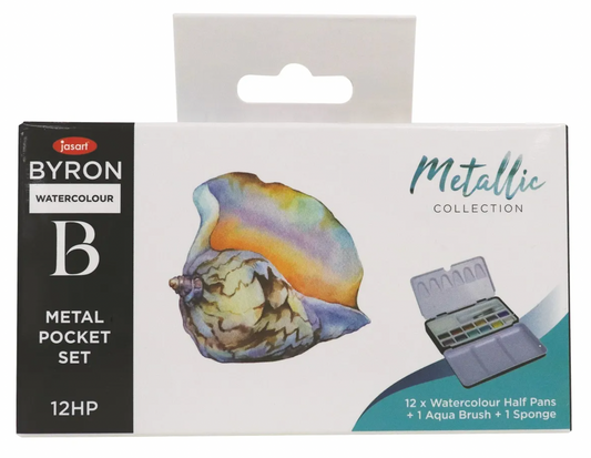 Jasart Byron Watercolour Metallic Half Pan Pocket Set Of 12