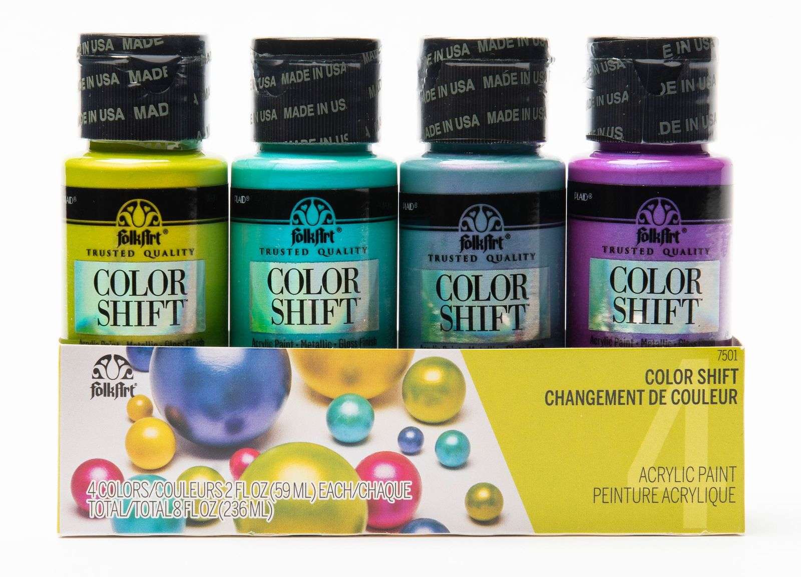 FolkArt Acrylic Color Shift Paints 59ml - Set Of 4