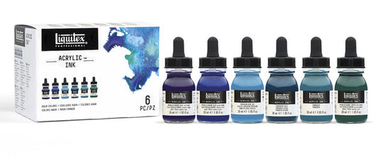 Liquitex 30ml Blues Acrylic Inks Set of 6