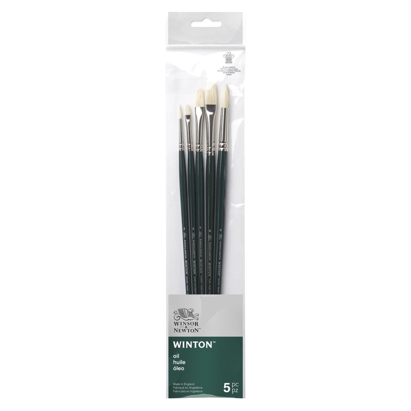 Winsor & Newton Winton Long Handle V1 Brushes Set Of 5
