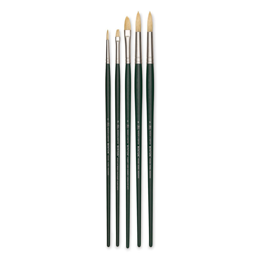 Winsor & Newton Winton Long Handle V1 Brushes Set Of 5