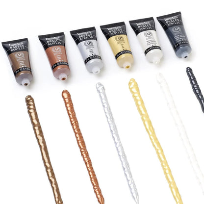 Liquitex Basics 22ml Acrylic Paints Set Of 6 Metallic & Iridescent Colours