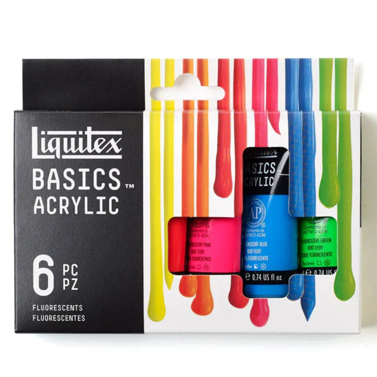 Liquitex Basics 22ml Acrylic Paints Set Of 6 Fluorescent Colours