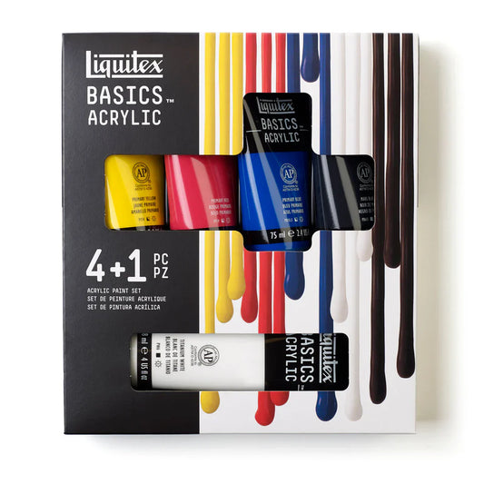 Liquitex Basics Acrylic Paints Set Of 4 X 75ml + 118ml