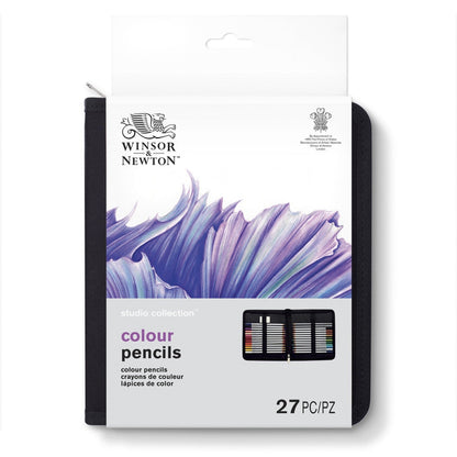 Winsor & Newton Studio Colouring Pencils Set Of 27 in a Zip Case