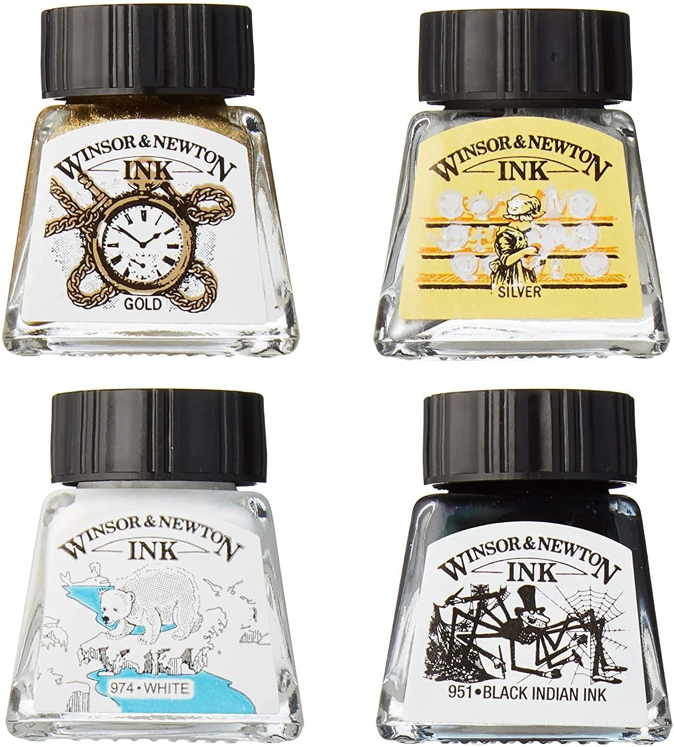 Winsor & Newton Metallic Drawing Inks Set Of 4