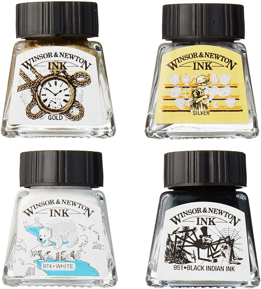 Winsor & Newton Metallic Drawing Inks Set Of 4
