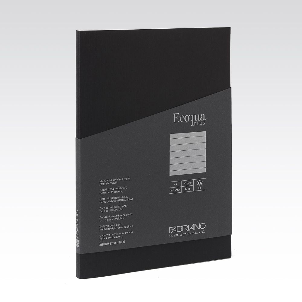 Fabriano Ecoqua Plus Glued 90gsm Lined A4 Notebooks