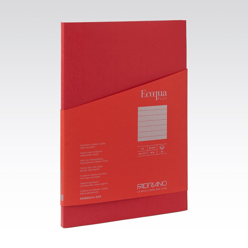 Fabriano Ecoqua Plus Glued 90gsm Lined A4 Notebooks
