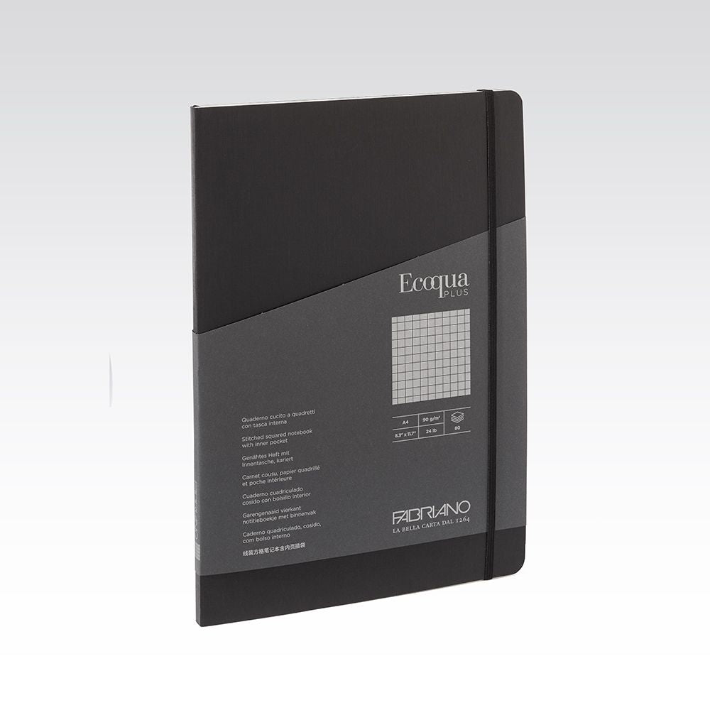 Fabriano Ecoqua Plus Stitch 90gsm Graph 5mm Black Notebooks
