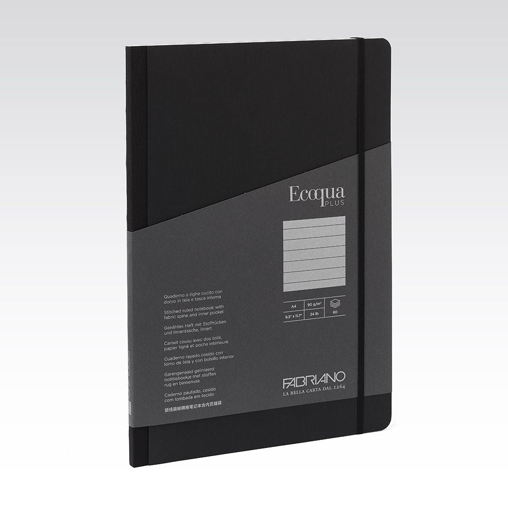 Fabriano Ecoqua Plus Fabric 90gsm Lined A4 Notebooks