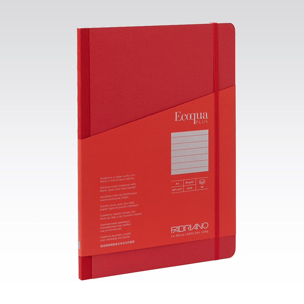 Fabriano Ecoqua Plus Fabric 90gsm Lined A4 Notebooks