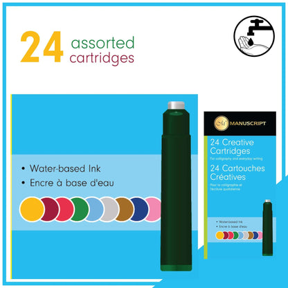 Manuscript Pen Creative Ink Cartridges Assorted Pack Of 24
