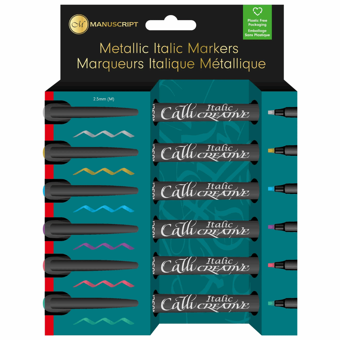 Manuscript Callicreative Metallic Markers Set Of 6