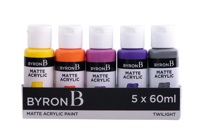 Jasart Byron Matte Acrylic 59ml Paints Set of 5 Twilight Colours