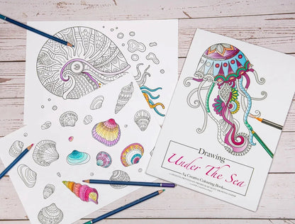 Jasart A4 12 Sheets Under The Sea Adult Drawing Book