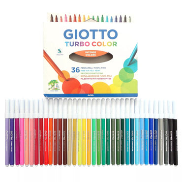 Giotto Turbo Color Assorted Felt Tip Markers Pack of 36