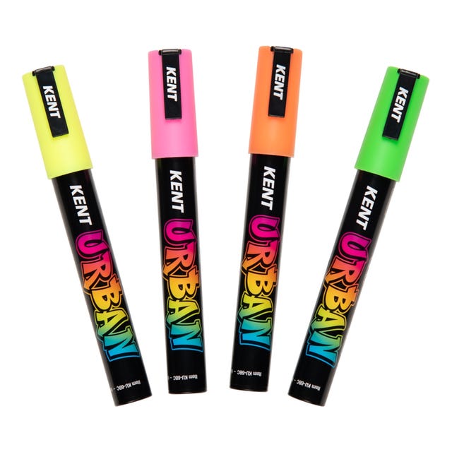 Kent Urban Acrylic Paint Marker - Fluoro Set of 4