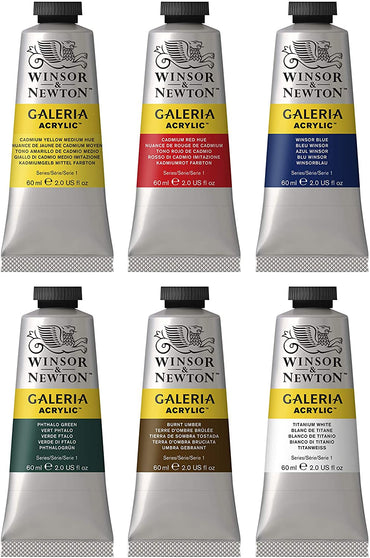 Winsor & Newton Galeria 60ml Acrylic Paints Set of 6