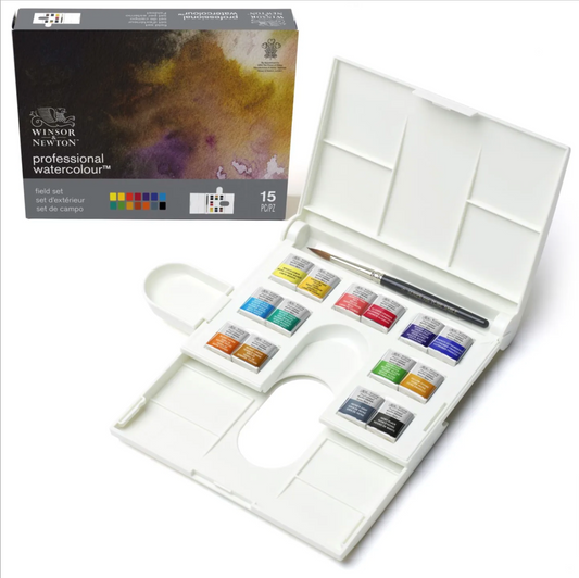 Winsor & Newton Professional Watercolour Half Pan Paints Compact Set Of 14