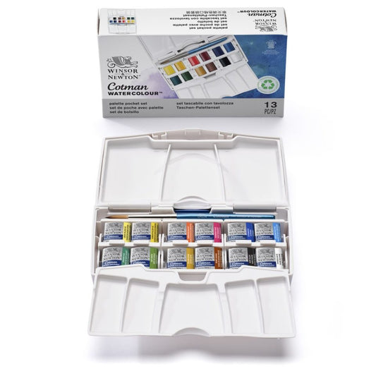 Winsor & Newton Cotman Watercolour Half Pan Paints Pocket Set of 15 Pieces