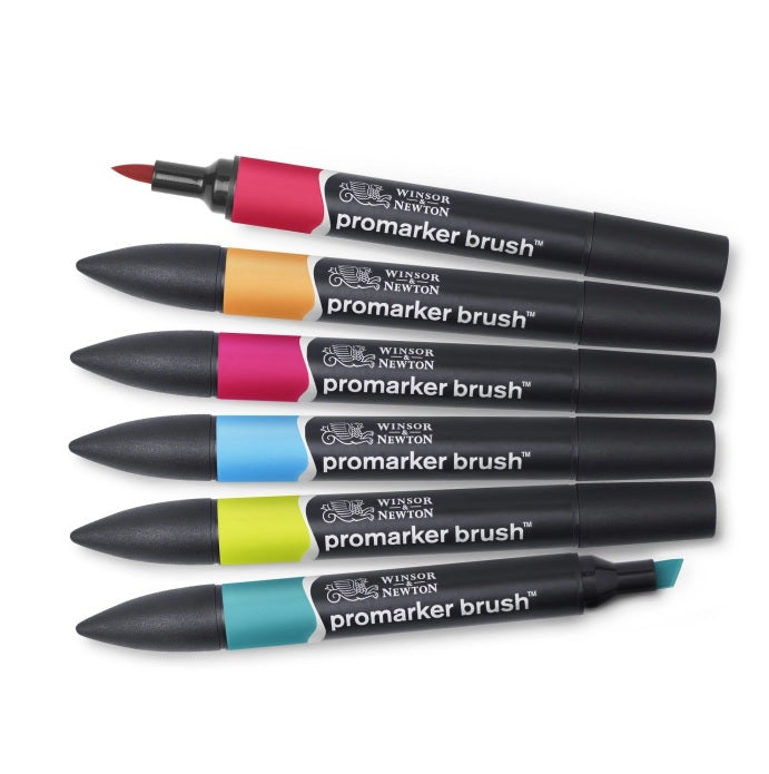 Winsor & Newton Promarker BrushMarkers Set Of 6