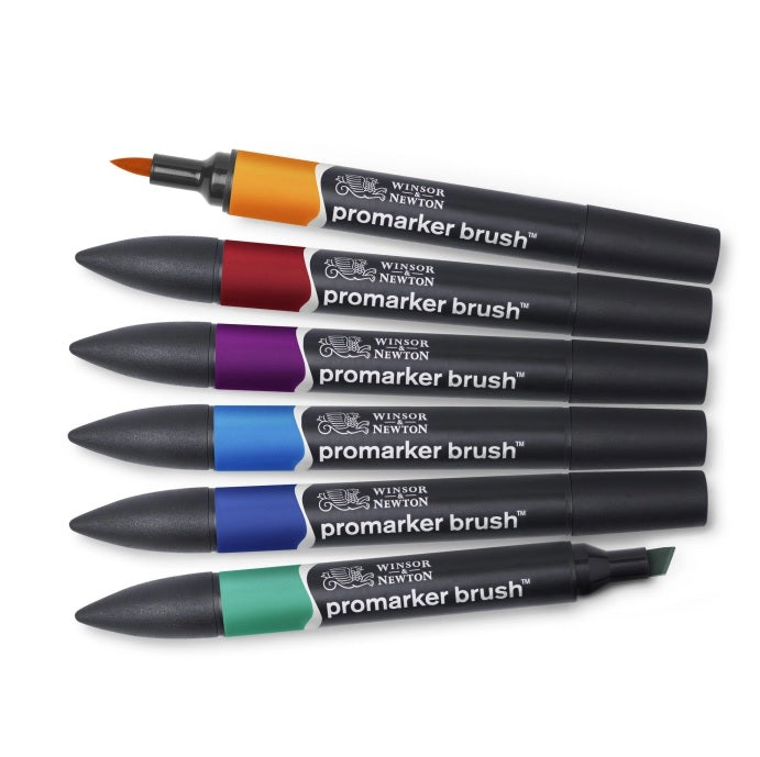 Winsor & Newton Promarker BrushMarkers Set Of 6