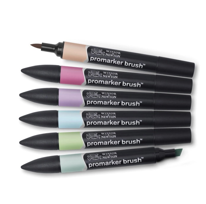 Winsor & Newton Promarker BrushMarkers Set Of 6