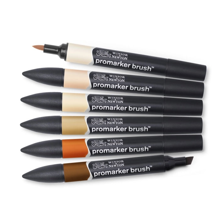 Winsor & Newton Promarker BrushMarkers Set Of 6