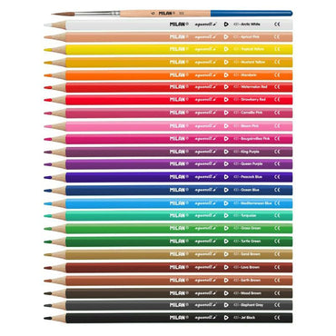 Milan Triangular Watersoluble Colouring Pencils Set Of 24