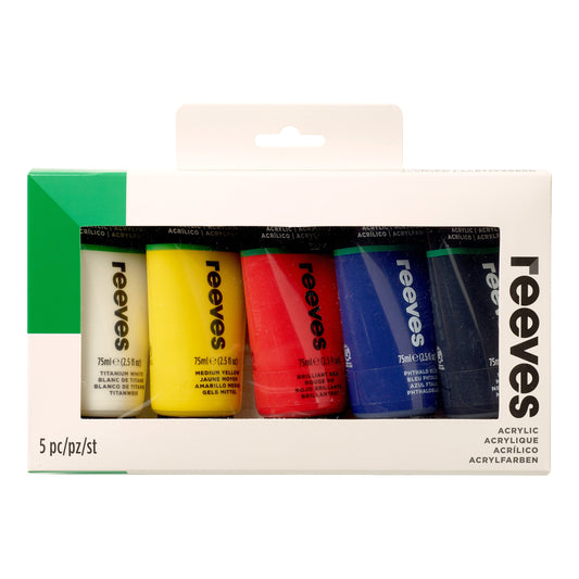 Reeves 75ml Acrylic Paints Set Of 5