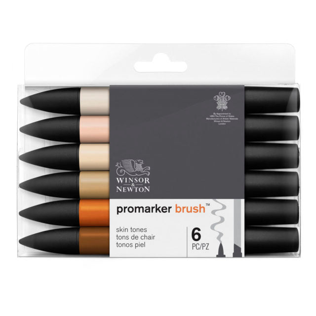 Winsor & Newton Promarker BrushMarkers Set Of 6
