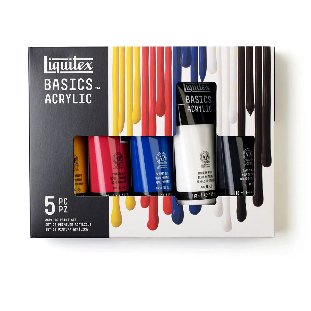 Liquitex Basics 118ml Acrylic Paints Set Of 5