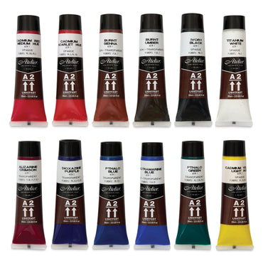 A2 Acrylic Lightfast Heavybody Paints Set of 12 X 20ml