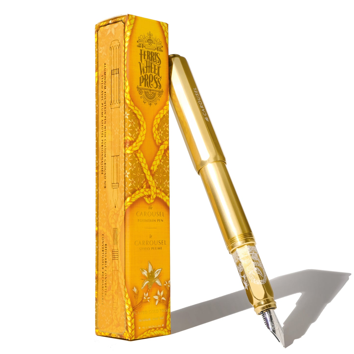 Ferris Wheel Press Plaited Gold Tress Aluminium Carousel Fountain Pens