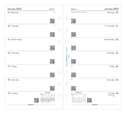 Filofax Classic Week Per Page Personal 2025 Refill