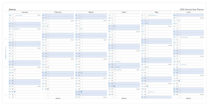 Filofax Year Planner Vertical A4 2025 Refill