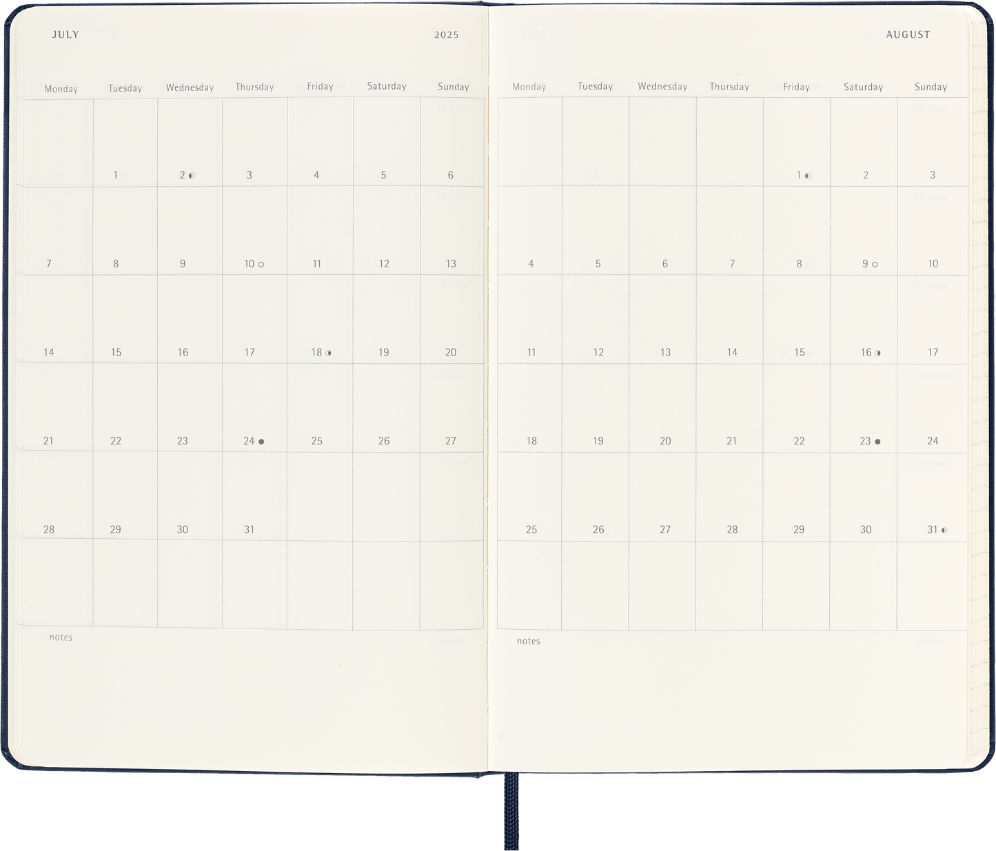 Moleskine 12 Month Weekly + Notes HC Large Diaries