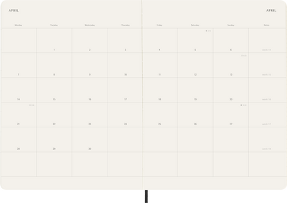 Moleskine 12 Month Monthly SC Black Diaries