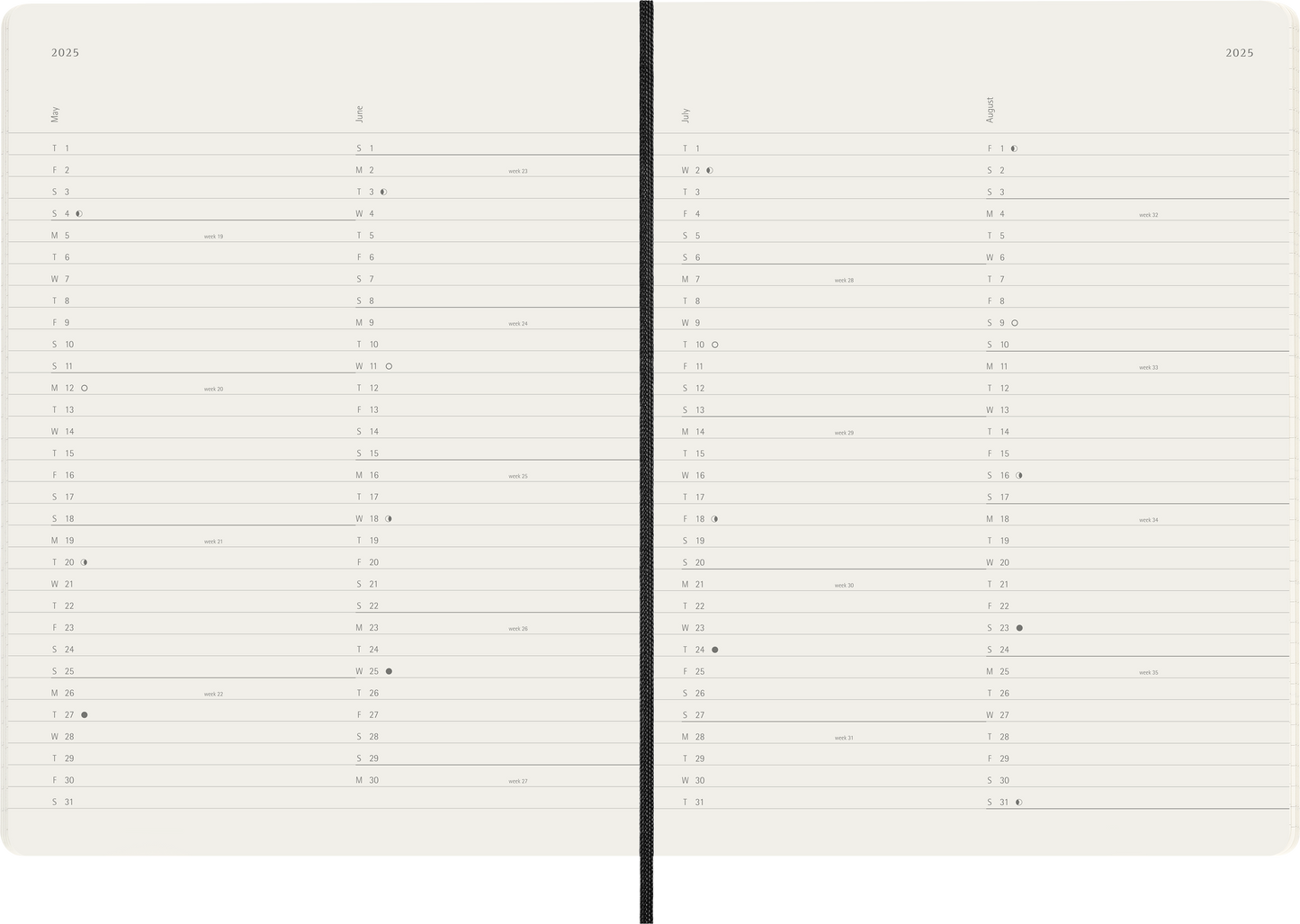 Moleskine 12 Month Monthly SC Black Diaries