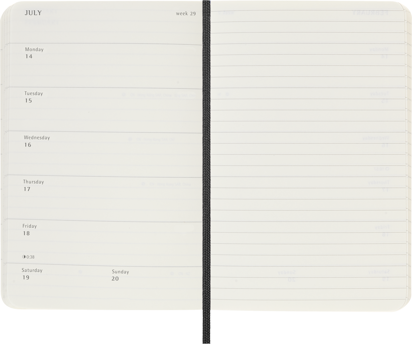 Moleskine 12 Month Weekly + Notes SC Pocket Diaries