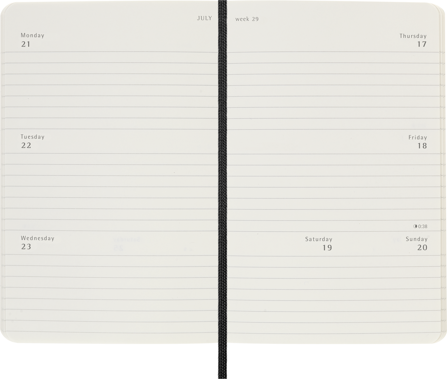 Moleskine 12 Month Weekly Horizontal SC Diaries