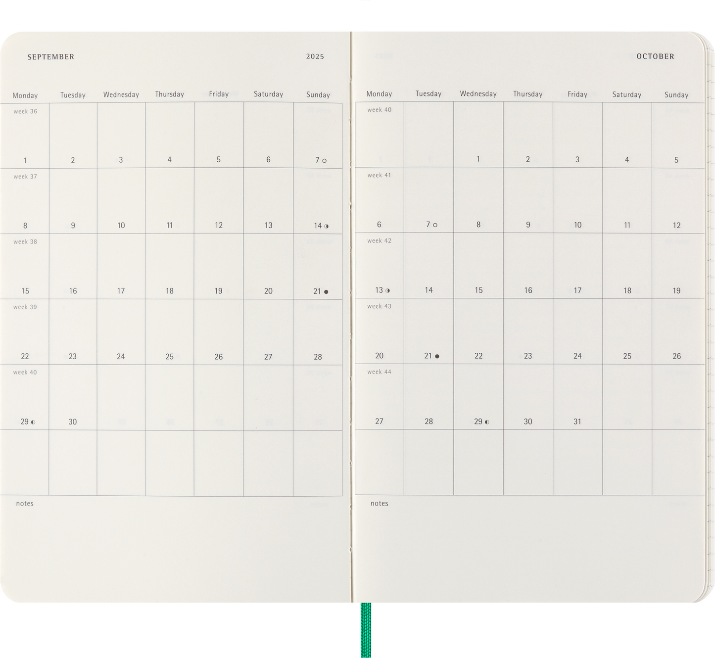 Moleskine 12 Month Weekly + Notes HC Large Precious + Ethical Boa Diaries