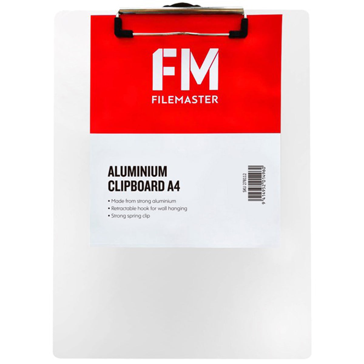 FM A4 Aluminium Grey Clipboard