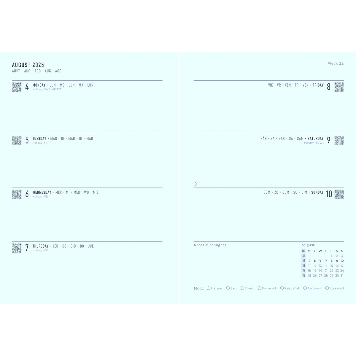 Letts Diary Mid Year A5 Week to View Spring Valley Green 18 Month 2025/26