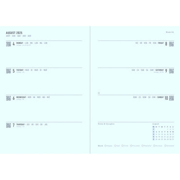 Letts Diary Mid Year A5 Week to View Spring Valley Green 18 Month 2025/26
